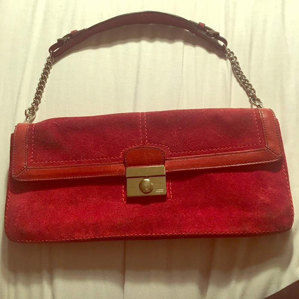 Coach Red Suede Bag